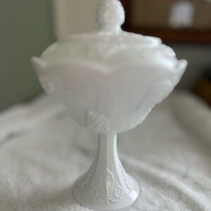Vintage Milk Glass  candy dish